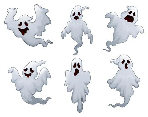 Set of halloween ghosts Stock Illustration
