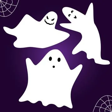 Set of halloween ghosts. Vector illustration. Illustration