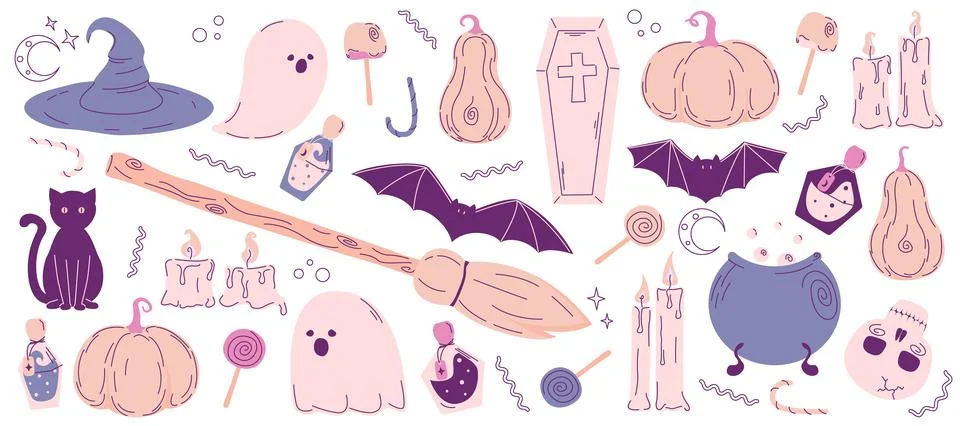 Set of Halloween graphic elements Illustrazione stock