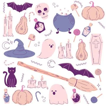Set of Halloween graphic elements Illustrazione stock