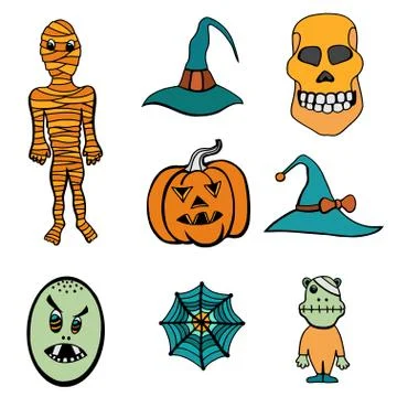 Set of Halloween Stock Illustration