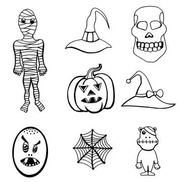 Set of Halloween Stock Illustration