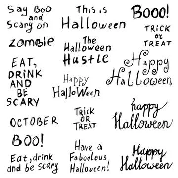 Set of Halloween inscriptions Stock Illustration