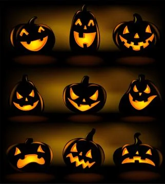 Set of Halloween lanterns Stock Illustration