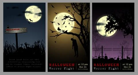 Set of Halloween Multi Template Vect 스톡 일러스트