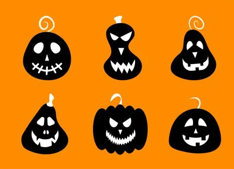 Set of halloween pumpkins Stock Illustration