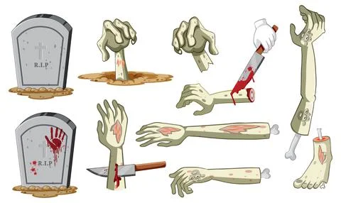 Set of halloween zombie objects Stock-Illustration