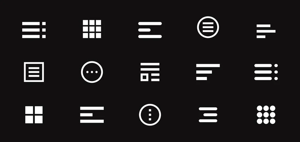 Set of Hamburger Menu Flat Icons. Menu Icons Vector Set of UI Design Elemen.. Stockillustratie
