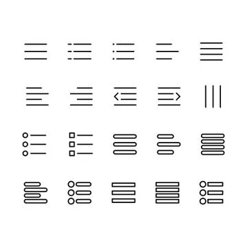 Set of Hamburger menu icon set for navigation and action bars Illustrazione stock