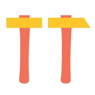 Set of hammers on an isolated background. Construction or renovation Stock Illustration