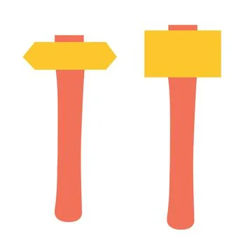 Set of hammers on an isolated background. Construction or renovation Stock Illustration