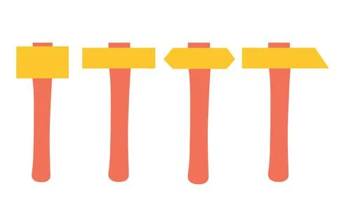 Set of hammers on an isolated background. Construction or renovation Stock Illustration