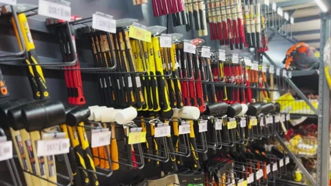 Set Of Hammers In The Store Stock Footage 267075734