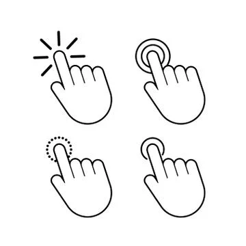 Set Hand cursor icon click. Vector stock illustration. Stock Illustration