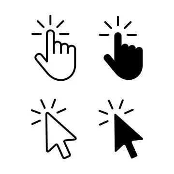 Set of Hand Cursor icons click and Cursor icons click Stock-Illustration
