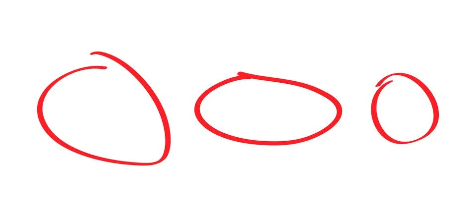 Set of Hand draw circle scribble mark, doodle sketch blank frame, vector illu 库存插图