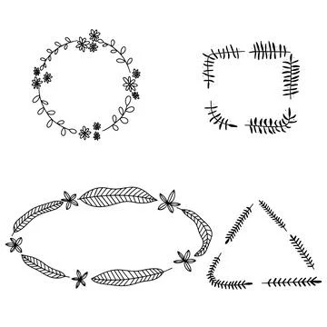 Set of hand draw frame Stock Illustration