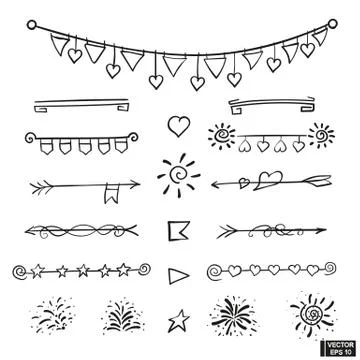 Set of hand drawing elements イラスト素材