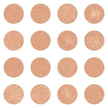 Set of Hand drawing random chaotic lines. Insane tangled scribble clew. Bro.. Stock Illustration