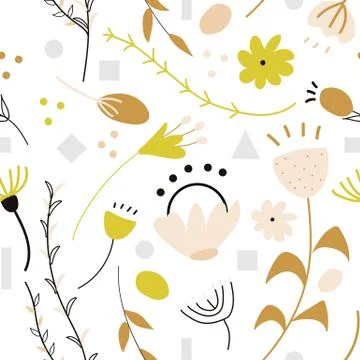 Set of hand drawn abstract doodle decorative vector patterns and elements Stock Illustration