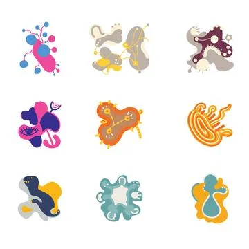 Set of the hand drawn abstract doodle elements. Vector illustration. Stock Illustration