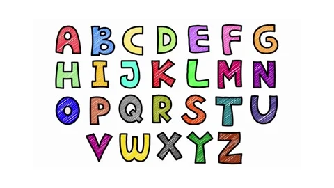 Set of hand drawn Alphabet animation with crayon effect on a white backgrou.. Stock Footage 250075134