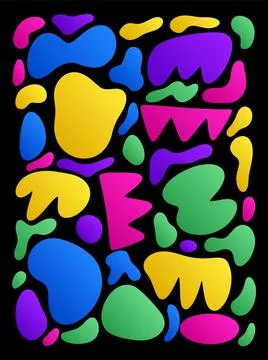 Set of hand drawn and doodle elements Different spots, drops of blots. Abstra Stock Illustration