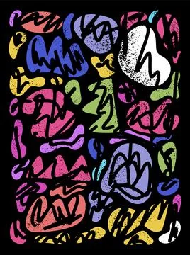 Set of hand drawn and doodle elements Different spots, drops of blots. Abstra Stock Illustration