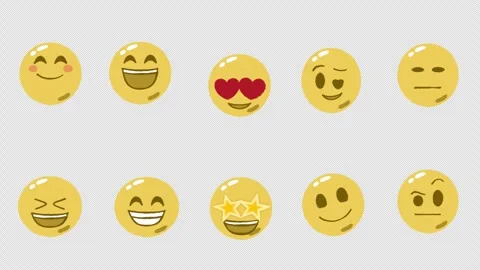 Set of hand-drawn animated emojies Stock Footage 262372362