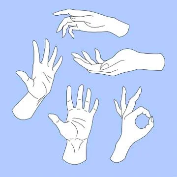 Set of hand drawn arms, vector illustration Stock Illustration