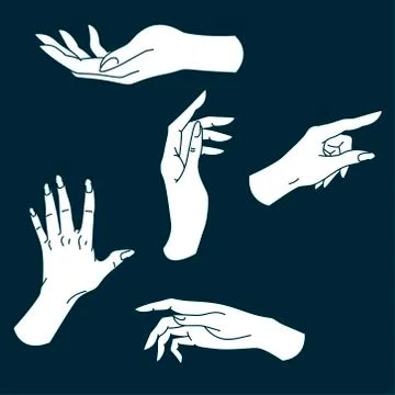 Set of hand drawn arms, vector illustration Stock Illustration