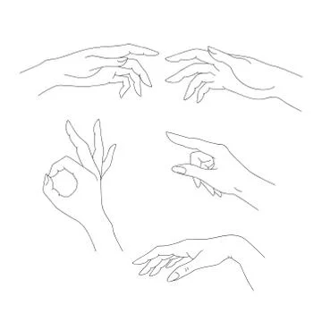 Set of hand drawn arms, vector illustration Stock Illustration
