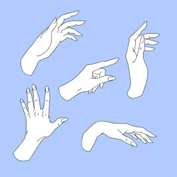 Set of hand drawn arms, vector illustration Stock Illustration