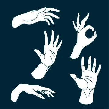 Set of hand drawn arms, vector illustration Stock Illustration