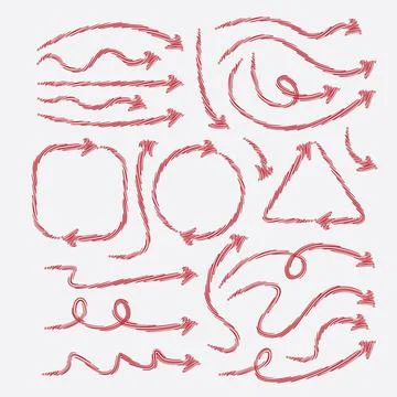 Set of Hand Drawn Arrow EPS Vector Stock Illustration