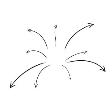 Set of hand drawn arrows. Vector illustration. Stock Illustration