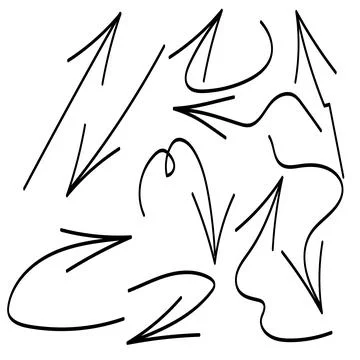 Set of hand drawn arrows vector icons. Stock Illustration