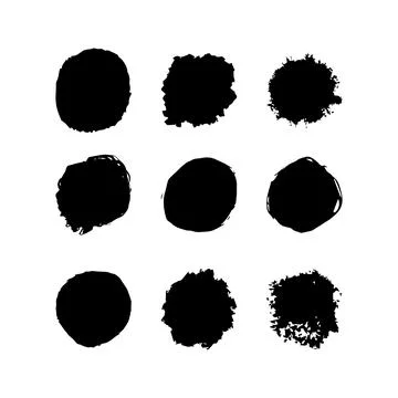 Set of Hand drawn black spots Stock Illustration