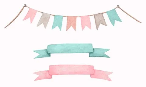 Set of hand-drawn boho design elements. Stock Illustration