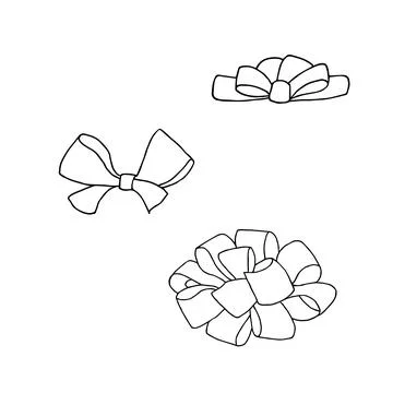 Set of hand drawn bows. Vector illustration Stock Illustration