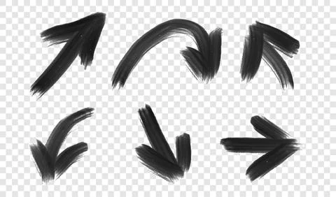 Set of Hand drawn brush vector arrows doodle Stock Illustration