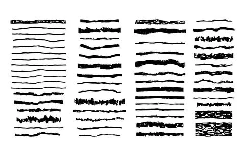 The set of hand drawn brushes. Elements for your design. Decorative lines. Stock Illustration