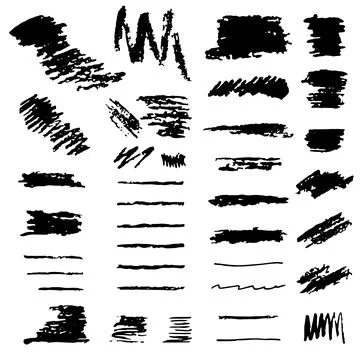 Set of Hand Drawn Brushes. Stock Illustration