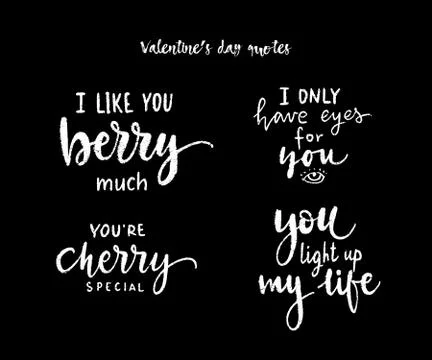 Set of hand drawn calligraphy love inscriptions. Funny lettering quotes 库存插图