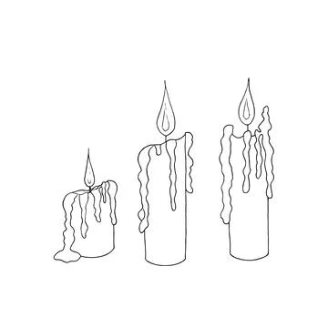 Set of hand drawn candles. Vector illustration 스톡 일러스트