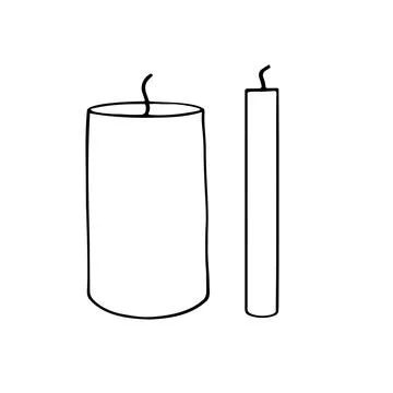 Set of hand drawn candles. Vector illustration. 스톡 일러스트