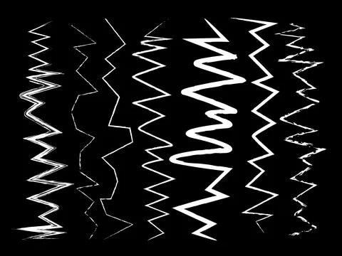 Set of hand-drawn chalk doodles on a black background Stock Illustration