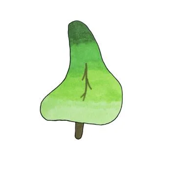Set of hand drawn Christmas trees Stock Illustration