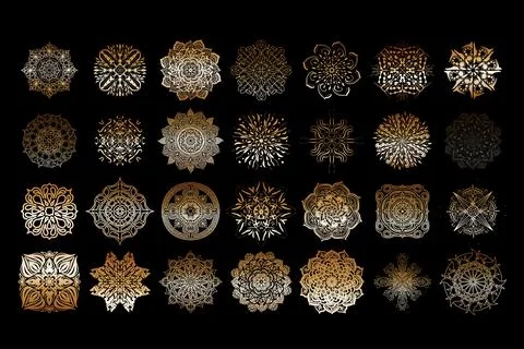 Set of hand drawn circles, vector logo design elements. Stock Illustration