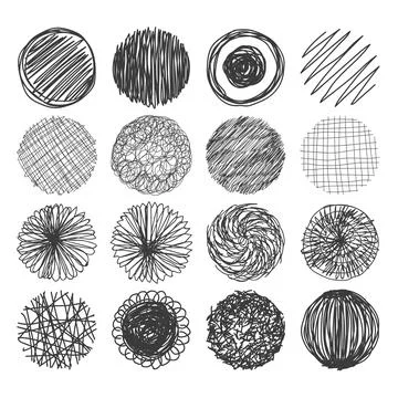 Set of hand drawn circles. Vector logo design elements. Stock Illustration